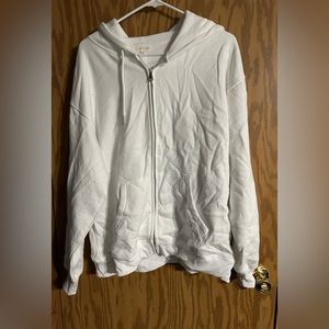 Ultra Flirt white zip up hoodie. Size large